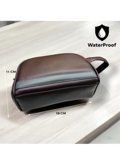 MARIO DRAFTS Travel Clutch Bag Durable Toiletry Phone Wallet Handbag for Men, Brown  - Image 3