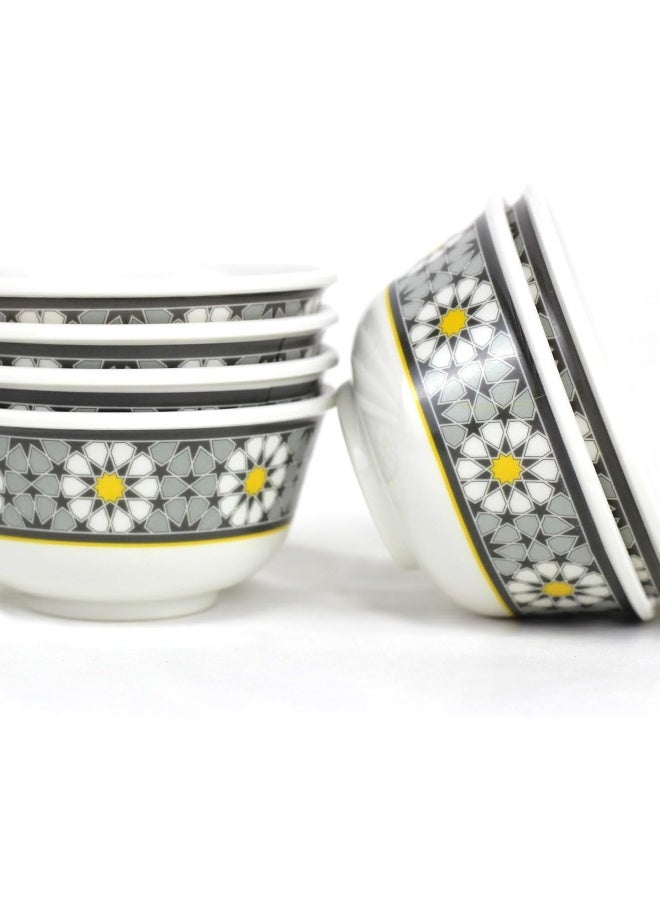 Melrich طقم عشاء ميلريتش 18 قطعة من الخزف الأوبال 6 أطباق عشاء 6 أطباق شوربة 6 سلطانيات آمنة في غسالة الصحون والفريزر - Image 3