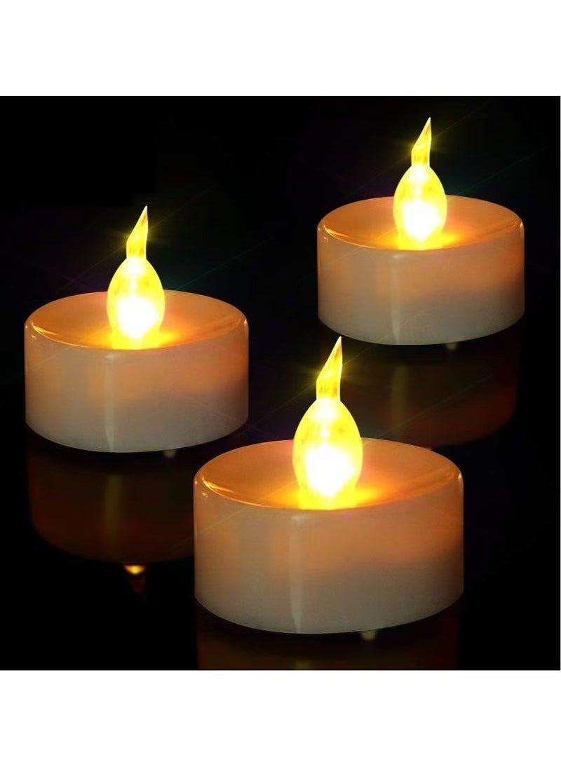 ELTRAZONE 48-Piece Battery Operated LED Tea Light Candle Set – Warm White Flickering Flame Effect, Long Head Design, Flameless & Smokeless, Reusable and Safe for Indoor/Outdoor Use, Ideal for Events, Weddings & Home Décor  - Image 3