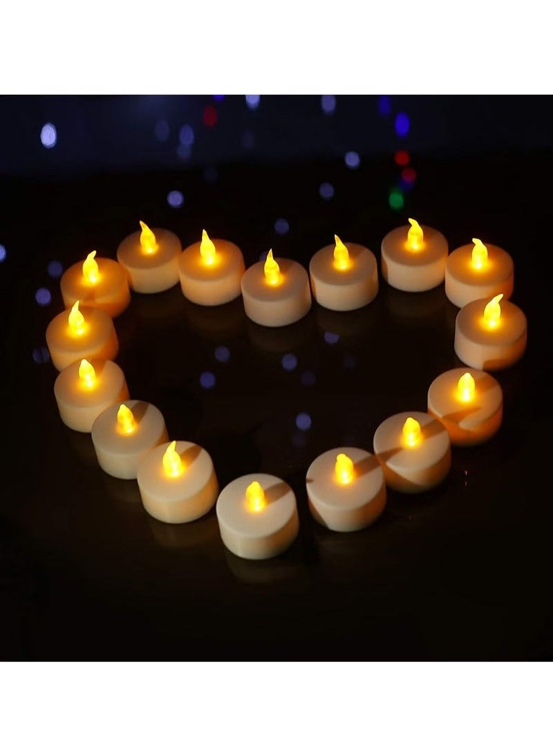 ELTRAZONE 48-Piece Battery Operated LED Tea Light Candle Set – Warm White Flickering Flame Effect, Long Head Design, Flameless & Smokeless, Reusable and Safe for Indoor/Outdoor Use, Ideal for Events, Weddings & Home Décor  - Image 2