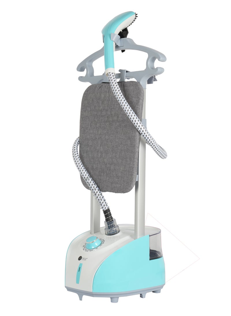 AFRA Garment Steamer with Iron Board 2.0L 1950W 30s Heating time, 50mins Working time, 32g/Mins Air output, Adjustable Telescopic Pole, 50 to 132 cm stand height, AF-1950GSWB, 2 Year Warranty. 2 L 1950 W AF-1950GSWB white - Image 2