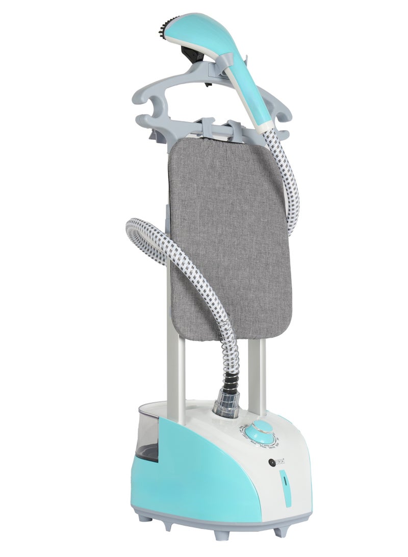 AFRA Garment Steamer with Iron Board 2.0L 1950W 30s Heating time, 50mins Working time, 32g/Mins Air output, Adjustable Telescopic Pole, 50 to 132 cm stand height, AF-1950GSWB, 2 Year Warranty. 2 L 1950 W AF-1950GSWB white - Image 1
