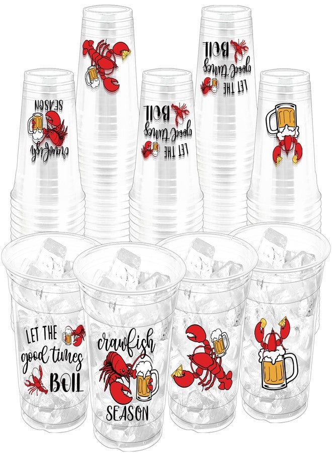 ZCPTZ 100Pcs Crawfish Plastic Party Cups, 12oz Lobster Disposable Clear Cups for Crawfish Parties, Holiday Gatherings, Birthday, Seafood Party Drinking Supplies - Image 1
