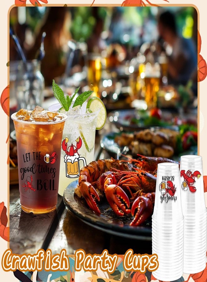 ZCPTZ 100Pcs Crawfish Plastic Party Cups, 12oz Lobster Disposable Clear Cups for Crawfish Parties, Holiday Gatherings, Birthday, Seafood Party Drinking Supplies - Image 3