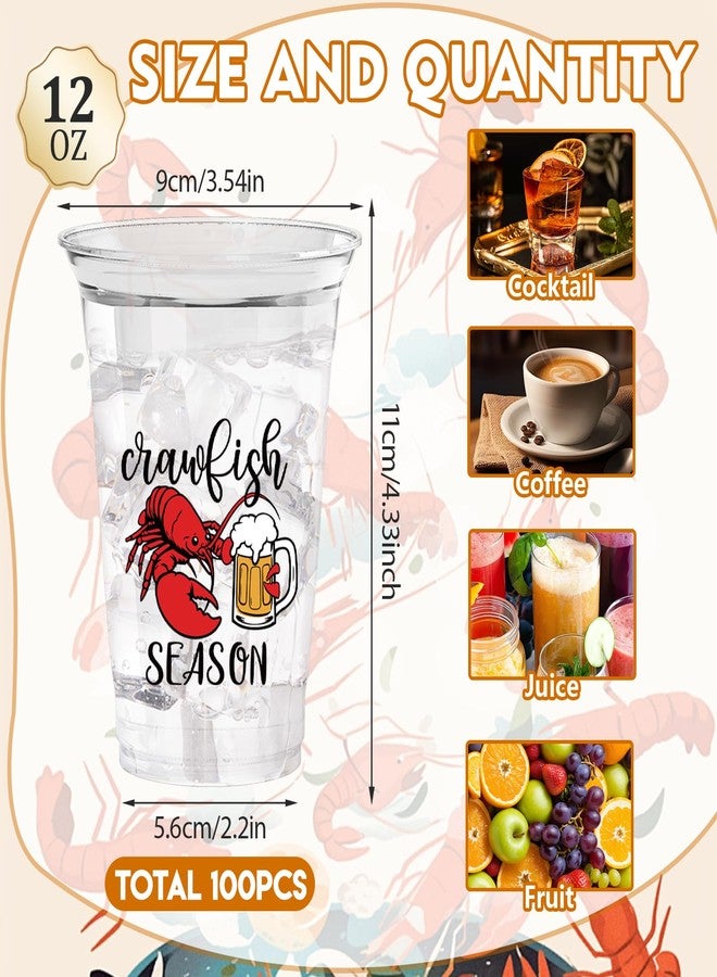 ZCPTZ 100Pcs Crawfish Plastic Party Cups, 12oz Lobster Disposable Clear Cups for Crawfish Parties, Holiday Gatherings, Birthday, Seafood Party Drinking Supplies - Image 2
