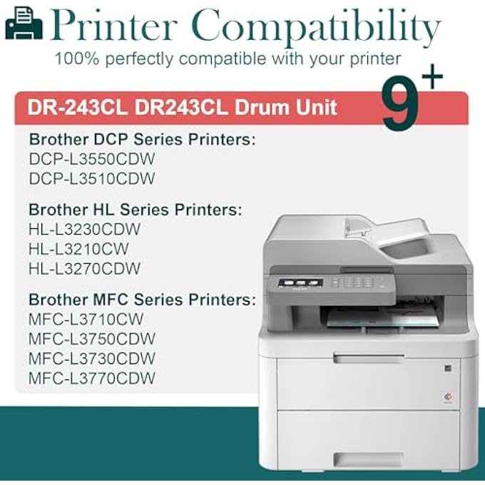 DR-243CL COMPATIBLE DRUM UNIT FOR BROTHER DR243CL DR243 CL FOR BROTHER DCP-L3510CDW DCP-L3517CDW DCPL3550CDW MFC-L3710CW MFC-L3730CDN MFC-L3750CDW MFC-L3770CDW HL-L3210CW - Image 3