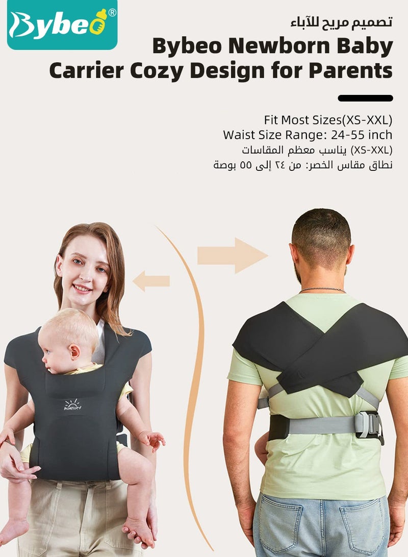 Bybeo Baby Wraps Carrier, Breathable Ergonomic Infant Front Facing/Back Carriers Adjustable Baby Strap Waist Carrier for Newborn to Toddler 0-30kg, One Size Fits All  - Image 5