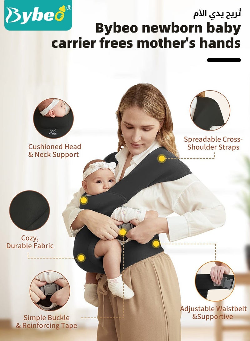 Bybeo Baby Wraps Carrier, Breathable Ergonomic Infant Front Facing/Back Carriers Adjustable Baby Strap Waist Carrier for Newborn to Toddler 0-30kg, One Size Fits All  - Image 3
