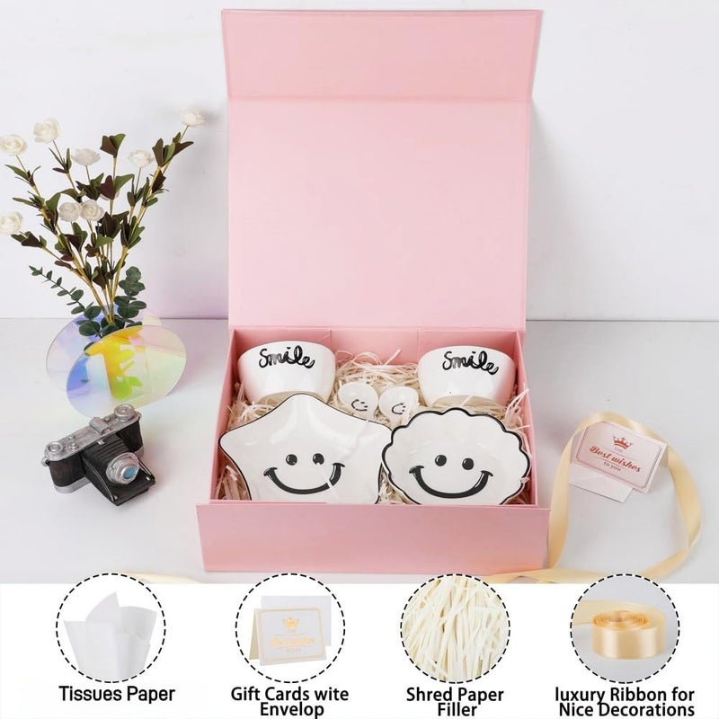 UoeRing 1 Pcs Pink Gift Box Large 13.5x11.8x4.7 inch Luxury Gift Box for Presents with Magnetic Closure Lid Collapsible,Birthday,Contains Card, Ribbon, Tissue Paper,Shredded Paper Filler - Image 3