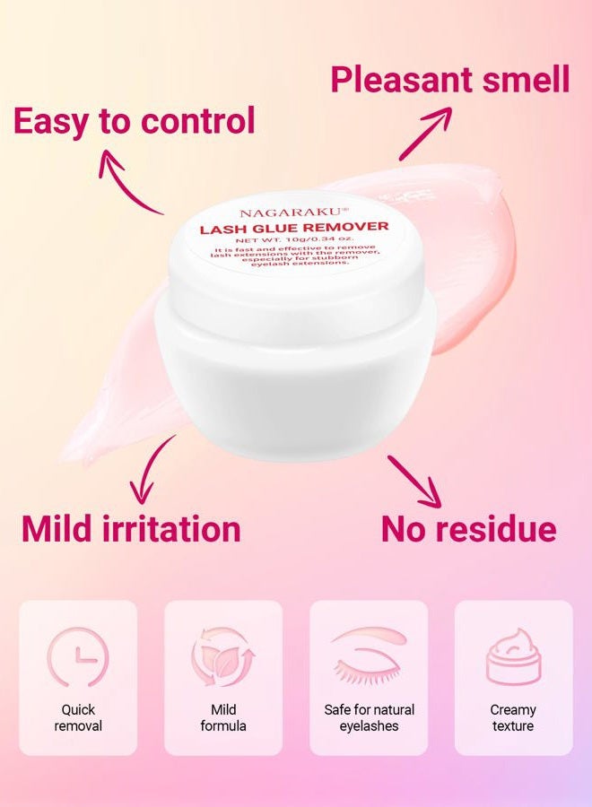 NAGARAKU Eyelash Extensions Glue Remover Cream Paste Strawberry Scent Mild Gel Adhesive Removing Fast Action Lash Supplies Professional for Salon 10g… - Image 2