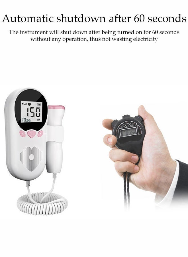 Fetal Doppler for Home Use  Professional Baby Heartbeat Monitor with High Accuracy LCD Display, Dustproof and Waterproof，Portable and Easy 1 Button Operation, Safe Prenatal Listening for Pregnant Women - Image 5