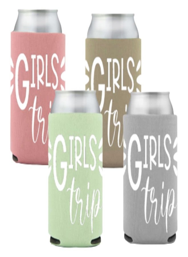 Awkward-AF Girls Trip Drink Holders (4 pack) Cozies Party Favor - Party Favor Gift for Girls Trip Weekend Getaway for Women Sister Auntie Friends BFF Besties Big Little Sister Vacation (Set of 4) - Image 1