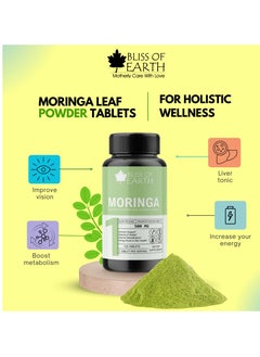BLISS OF EARTH Moringa Tablets 500Mg Moringa Oleifera Green Great For Immunity Energy And Metabolism 60 Tablets  - Image 2