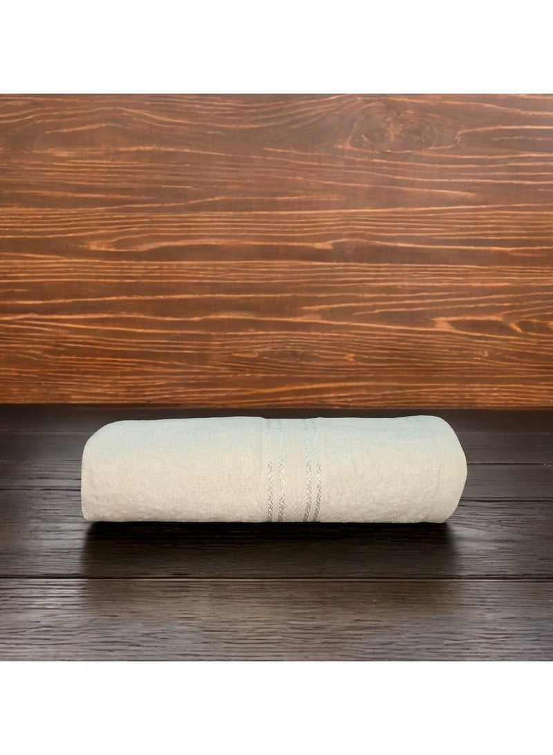 My VITA 2-Pc Turkish Cotton Towel 70x140cm Bath Towel 350 GSM Lightweight, Quick Dry & Super Soft Off-White  - Image 3
