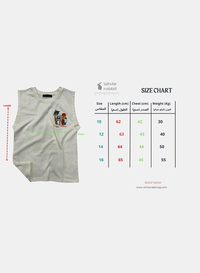 WHITE RABBIT Printed Cut T-Shirt Kids – Off White - Image 5