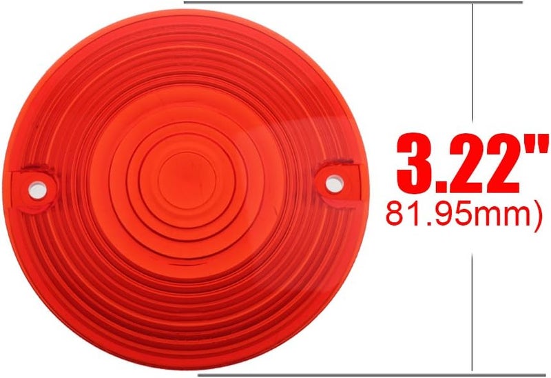 NTHREEAUTO 3 1/4 Inch Turn Signal Lens Covers Flat Lenses Front Compatible with Harley Touring Electra Glide Road King Softail, Red - Image 4