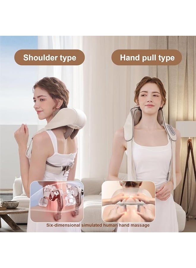 جهاز تدليك الرقبة والظهر بتقنية 5D مع خاصية التدفئة - وسادة مساج كهربائية للعجن العميق - محاكاة ذكية لقبضة اليد البشرية لتخفيف آلام الأكتاف والعضلات - Image 5