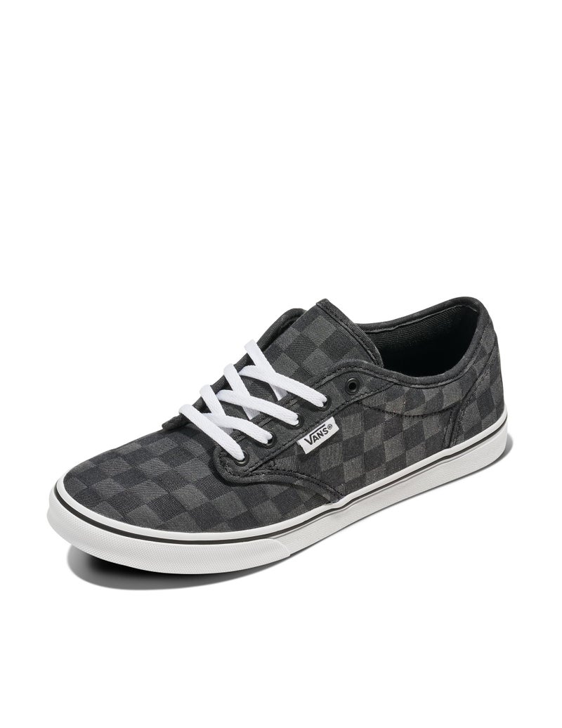 Vans Women's Atwood Shoe - Low-Top Fashion Sneakers for Work & Everyday Wear. Check Textile Black. 9 - Image 1