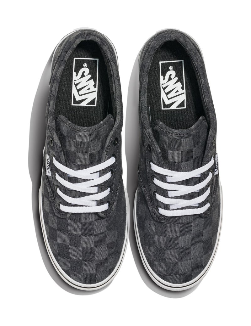 Vans Women's Atwood Shoe - Low-Top Fashion Sneakers for Work & Everyday Wear. Check Textile Black. 9 - Image 5