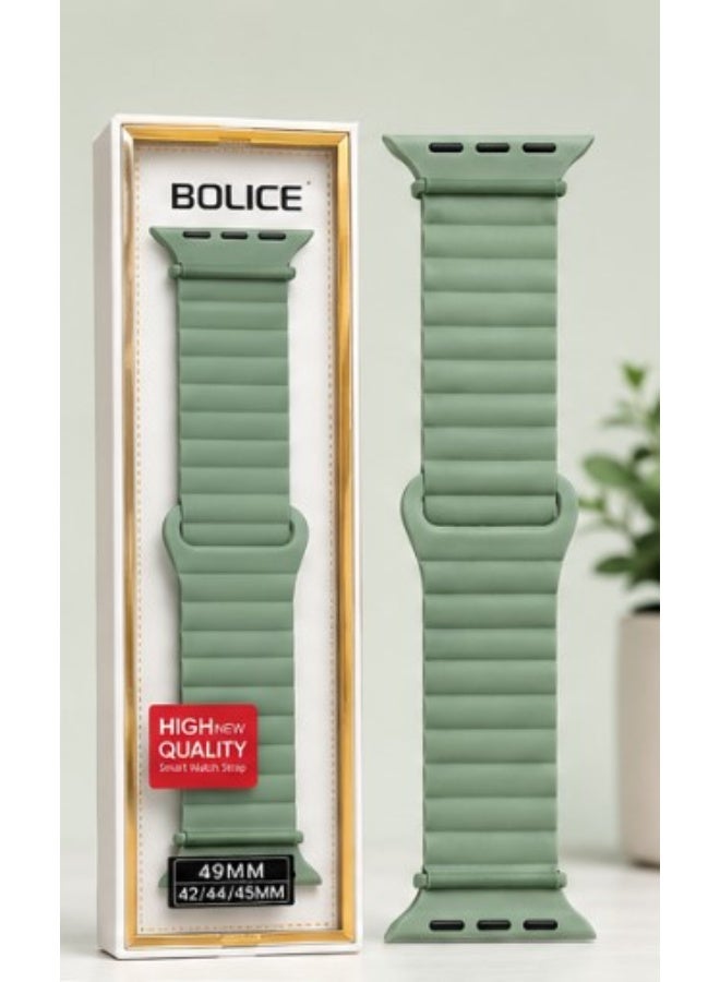 BOLICE Silicone Magnetic Smart Watch Strap 49MM Compatible with 42/44/45MM Watches Light Green - Image 1