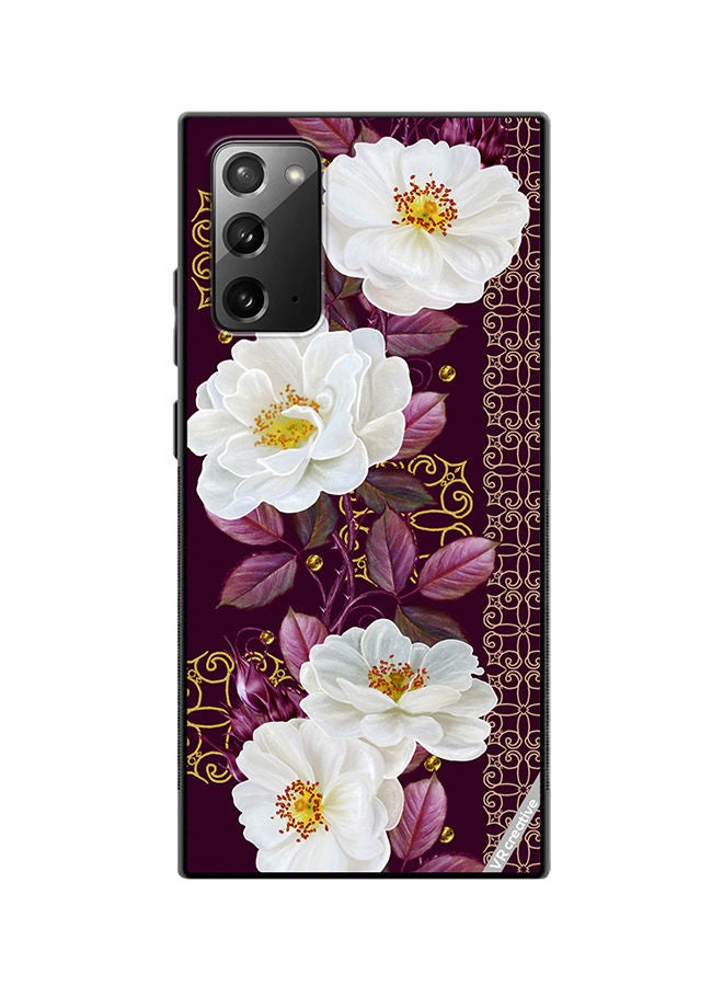 VR CREATIVE Protective Case Cover For Samsung Galaxy Note20 5G Vertical Floral Border Pattern Design Multicolour - Image 1