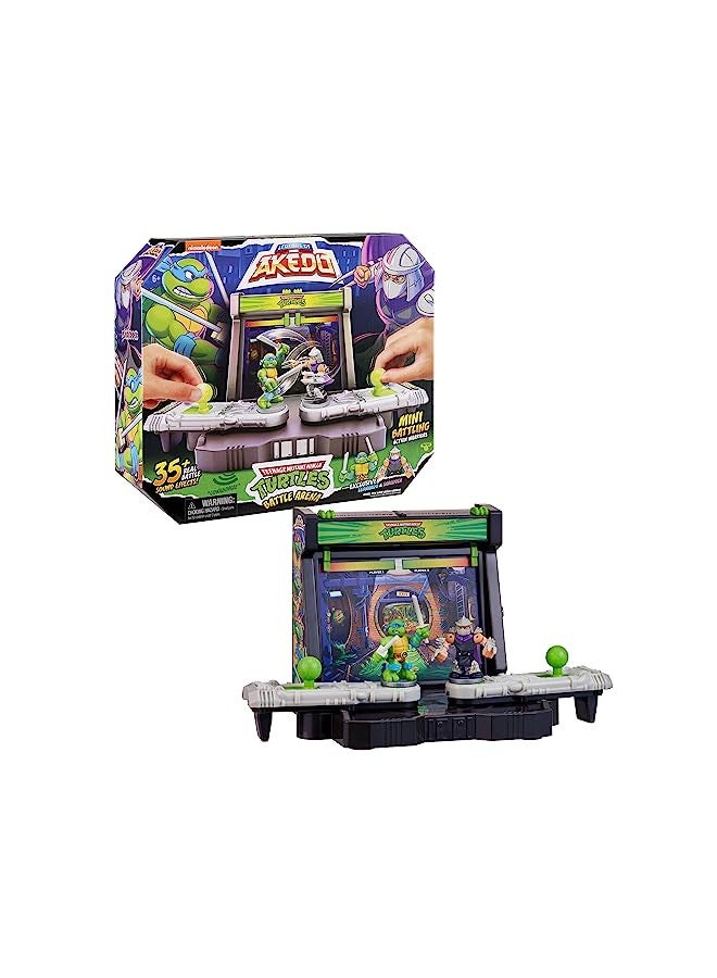 AKEDO Legends of Akedo Teenage Mutant Ninja Turtles Battle Arena with 35+ Battle Sound Effects and 2 Exclusive Battling Mini Warriors - Leonardo and Shredder - Image 1