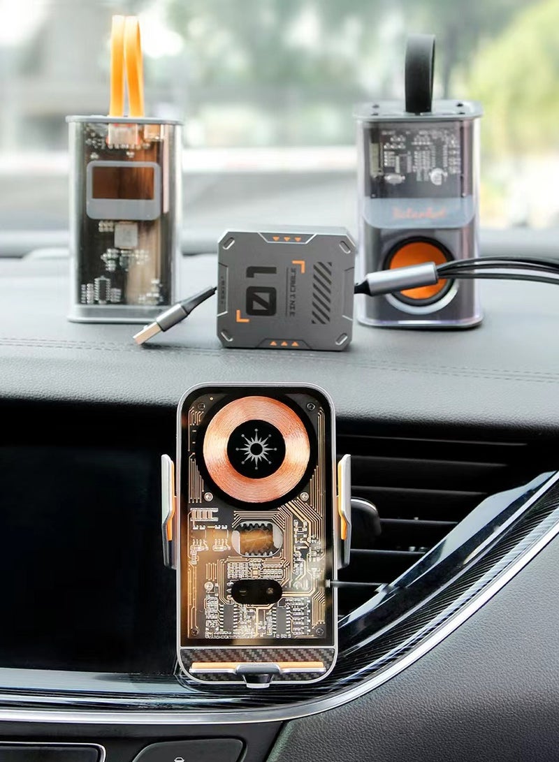 Vierex Power Bank Portable Bluetooth Speaker Wireless Car Mobile Charger And 3 In 1 High Speed Charging Cable Best Gift Set For Everyone All Product High Quality 4 In 1 Set Transparent Free Gift Box - Image 2