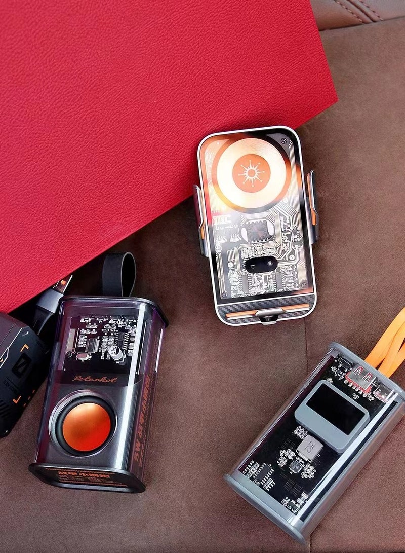 Vierex Power Bank Portable Bluetooth Speaker Wireless Car Mobile Charger And 3 In 1 High Speed Charging Cable Best Gift Set For Everyone All Product High Quality 4 In 1 Set Transparent Free Gift Box - Image 3