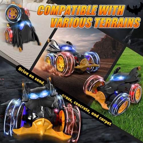 Motivekit Remote Control Car for Boys 360 Rotates and Flips 4WD Remote RC Stunt Cars for Kids 24GHz RC Car with LED Lights Birthday Gift for Boy 3 4 5 6 7 8 9 13 Year Old - Image 5