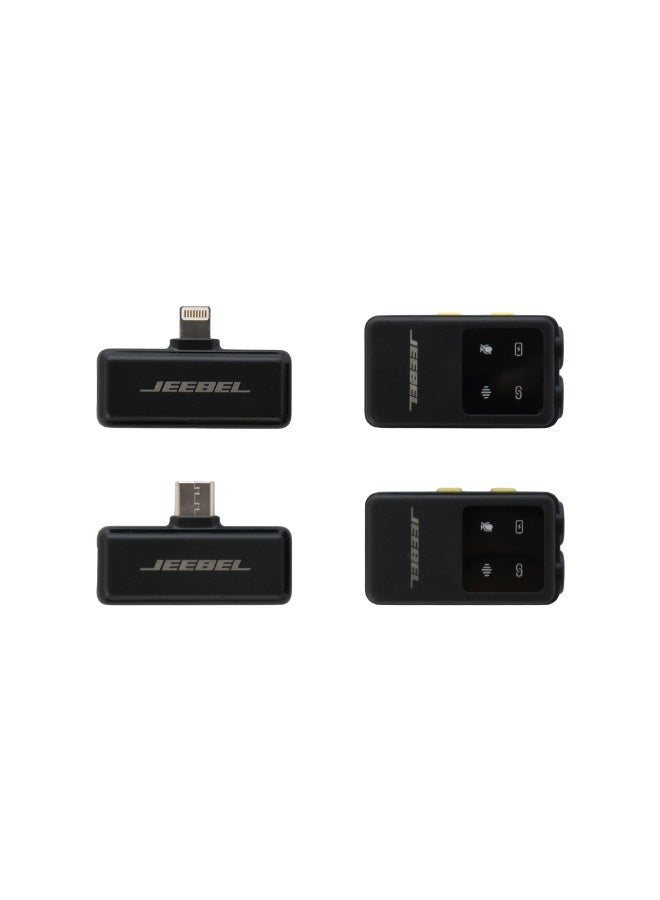 جيبيل مايك لاسلكي مزدوج مع شاشة رقمية – تقنية تقليل الضوضاء 75 ديسيبل – زمن تأخير منخفض 25 مللي ثانية – بطارية تدوم 6 ساعات مع علبة شحن بسعة 1000 مللي أمبير – عدد 2 مايكروفون – متوافق مع أجهزة iOS وأندرويد - Image 5