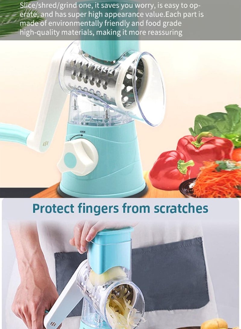 ISHWAZ All in One Slicer Shredder Grater Grinder Mincer, Conveniently and Quickly Slice, Dice, Chop or Shred Your Vegetables, Meat, Nuts, Fruits, High Quality Vegetable Chopper With 3 Interchangeable Blades  - Image 5