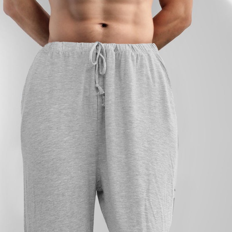2 pcs Pajama Trousers for Loose Casual Pants for Home Sleeping Trousers Size 5XL (Grey) - Image 1