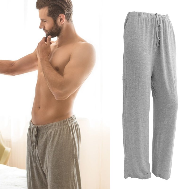 2 pcs Pajama Trousers for Loose Casual Pants for Home Sleeping Trousers Size 5XL (Grey) - Image 2