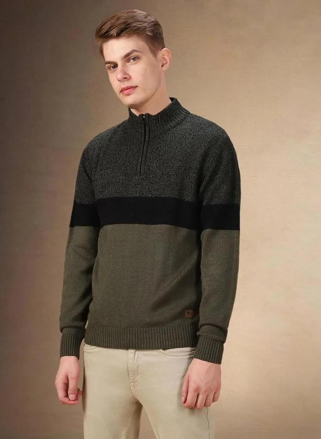 دينيس لينغو سويتر محبوك بنمط كتل الالوان