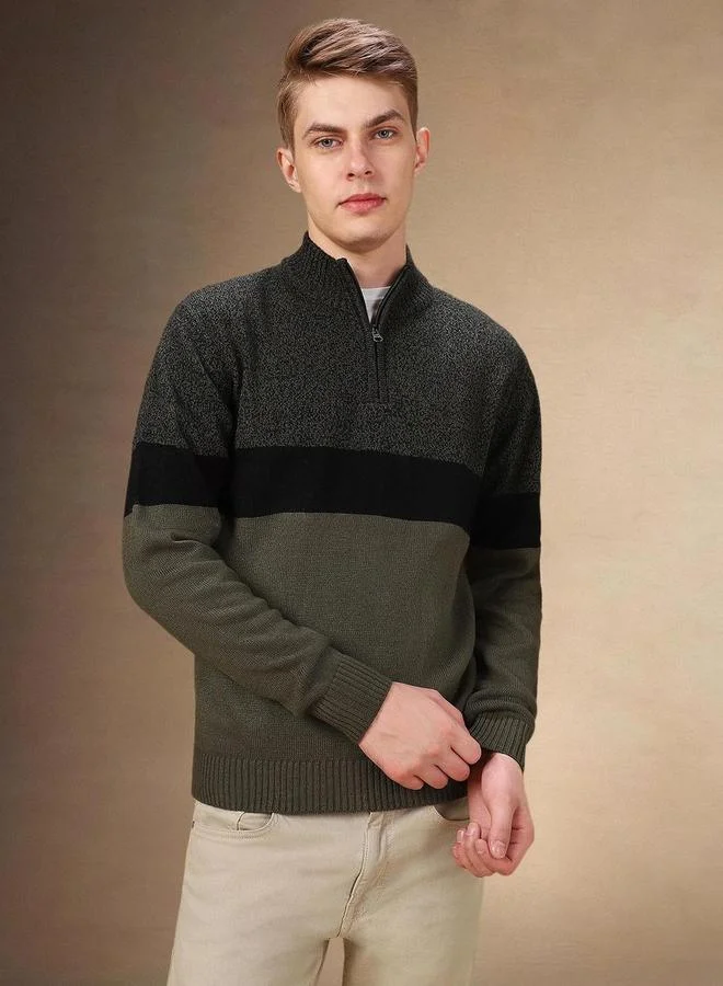 Dennis Lingo Men Color Block Knitted Sweater