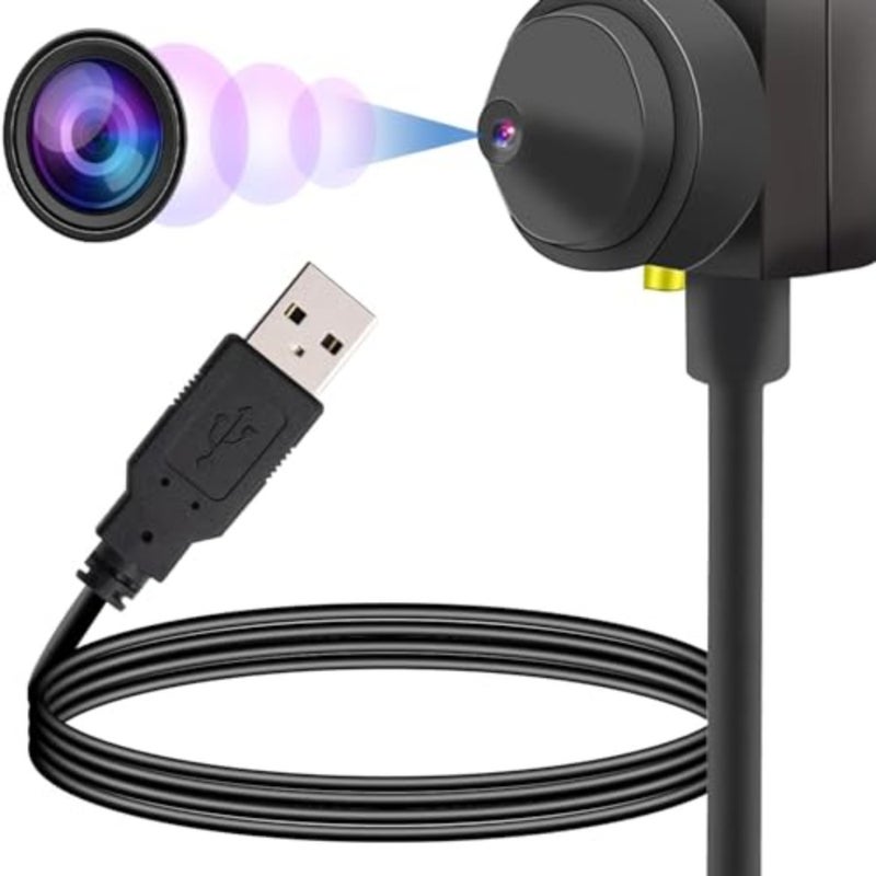 كاميرا ويب لعقد مؤتمرات الفيديو والمكالمات عبر الإنترنت، وكاميرا كمبيوتر USB عالية الدقة 1080 بكسل مع ميكروفون مدمج لتقليل الضوضاء، وغطاء بلاستيكي أسود، واستخدام سطح مكتب صغير الحجم - Image 1