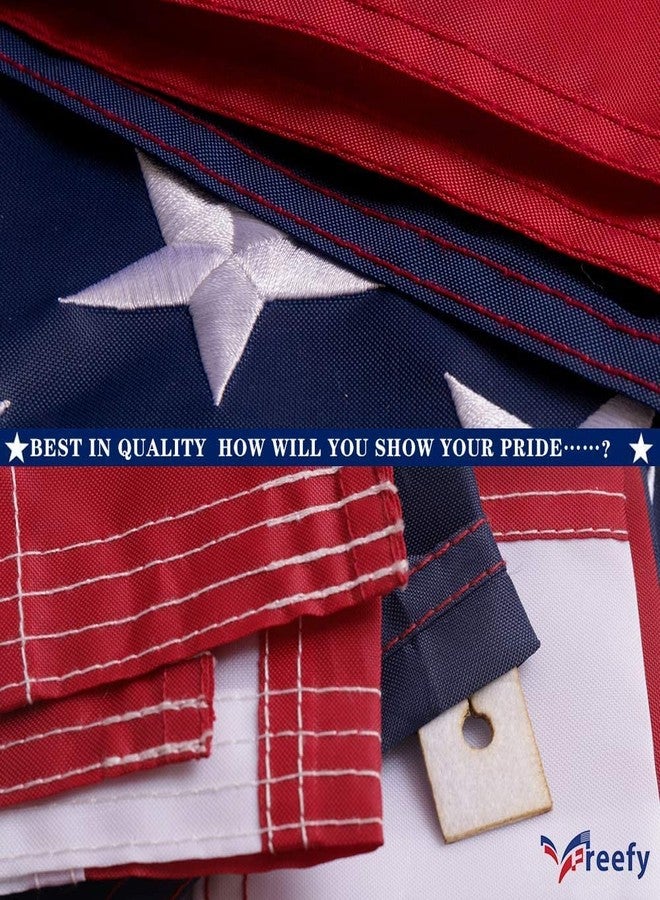 Freefy American Flag For Outside 2.5x4 Ft Pole Sleeve Banner Style-Embroidered Stars,Sewn Stripes,Water Resistant,Heavy Duty Durable New Nylon USA US Outdoor Indoor Flags (Pole NOT Included) - Image 2