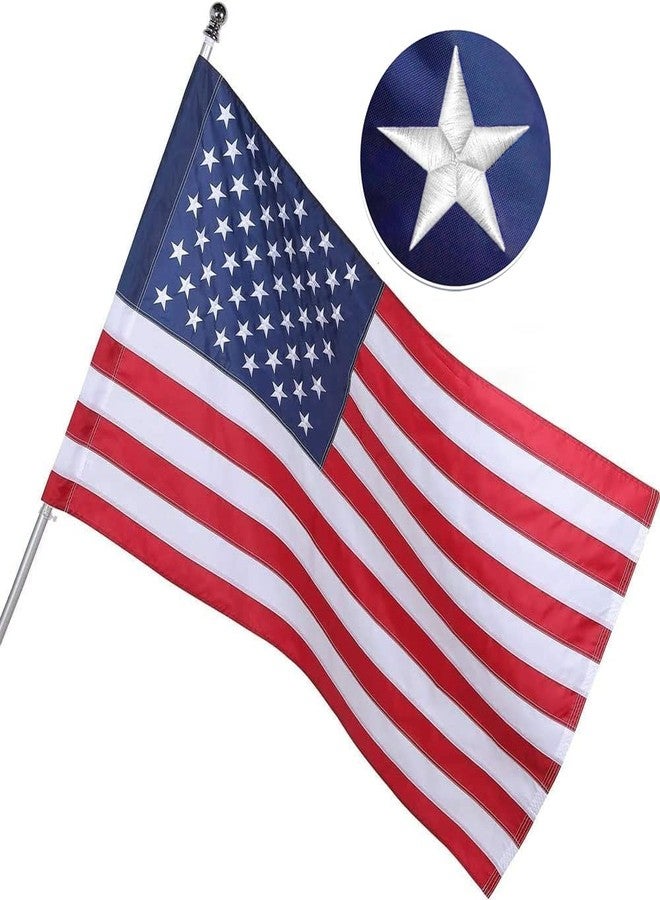 Freefy American Flag For Outside 2.5x4 Ft Pole Sleeve Banner Style-Embroidered Stars,Sewn Stripes,Water Resistant,Heavy Duty Durable New Nylon USA US Outdoor Indoor Flags (Pole NOT Included) - Image 1