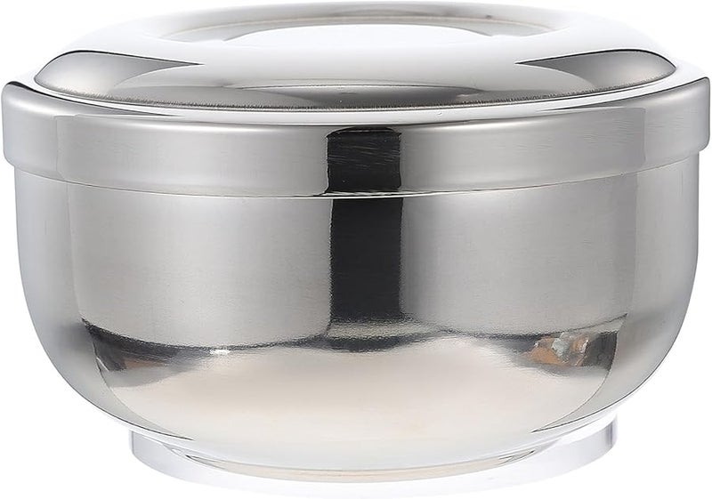 Stainless Steel Shaving Soap Bowl with Lid Sturdy Foaming Container for Wet Shave - Image 1