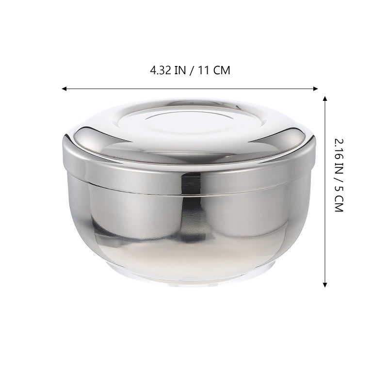 Stainless Steel Shaving Soap Bowl with Lid Sturdy Foaming Container for Wet Shave - Image 3