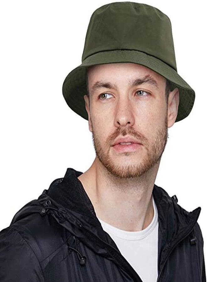 PrimeBox Unisex 100% Cotton Foldable Bucket Beach Sun Hat for Men Women Hat (Dark Green) - Image 3