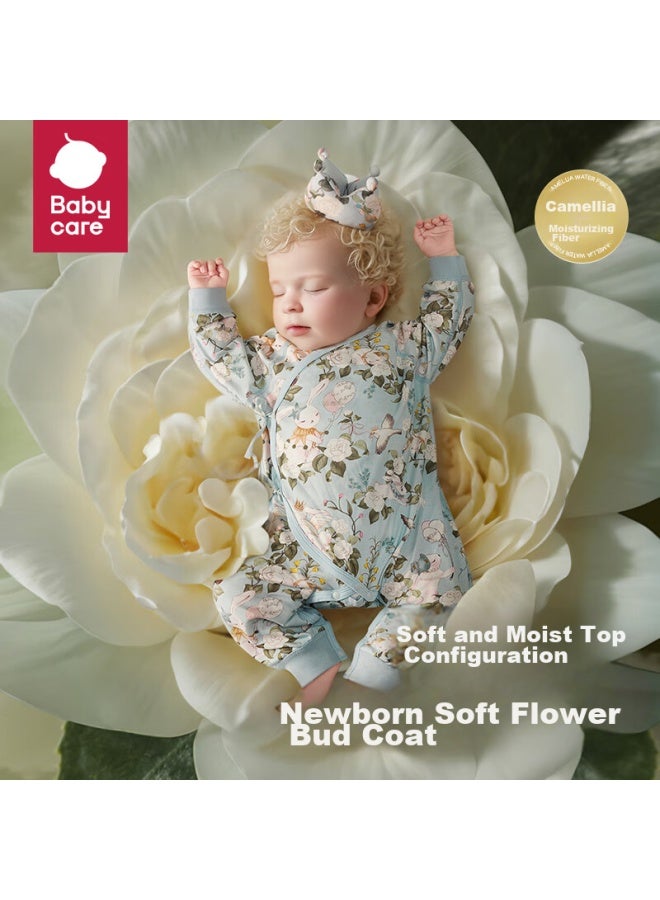 Babycare Babycare Camellia Onesie, Baby Autumn Outfit, Newborn Bodysuit, Infant Clothing For Spring And Autumn, Duokaxing Gray-green, Size 66  - Image 1