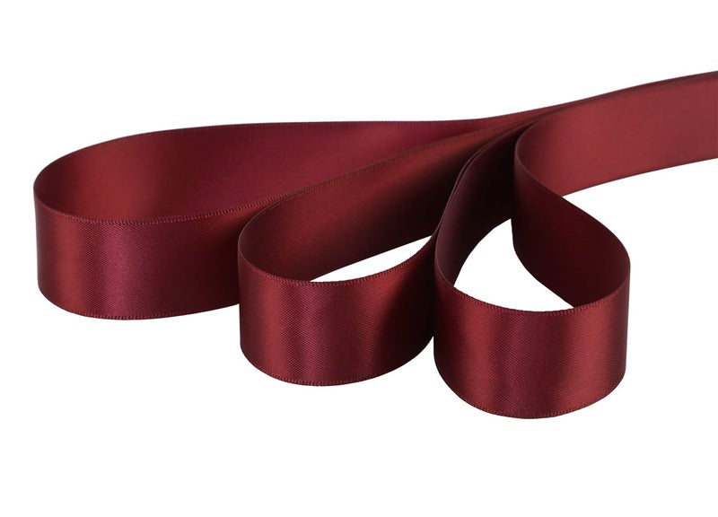 Ribbonitlux 1" Wide Double Face Satin Ribbon 25 Yards (277-Burgundy）, Set for Gift Wrapping, Party Decor, Sewing Applications, Wedding and Craft - Image 2
