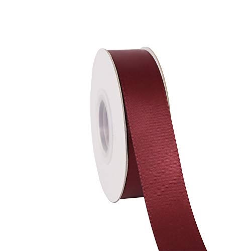 Ribbonitlux 1" Wide Double Face Satin Ribbon 25 Yards (277-Burgundy）, Set for Gift Wrapping, Party Decor, Sewing Applications, Wedding and Craft - Image 1