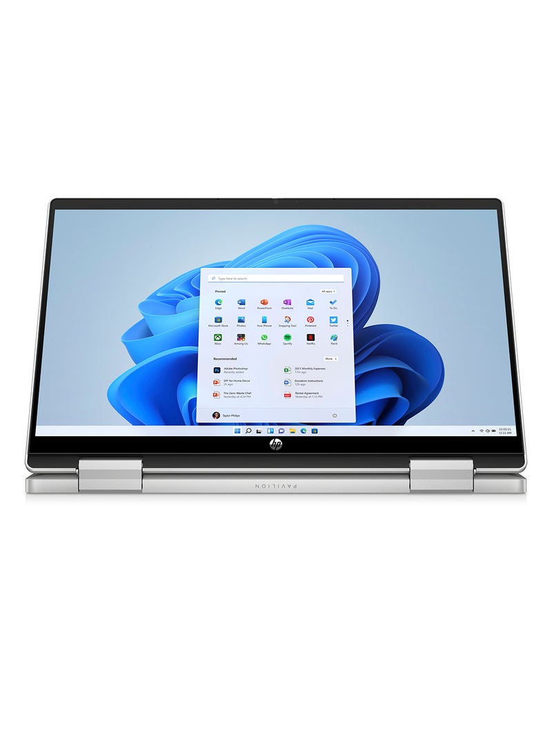 HP Pavilion x360 2-in-1 Laptop 14-ek0005nx With 14-Inch Touch Display, Intel Core i5-1235U Processor / 8GB RAM / 512GB SSD / Intel UHD Graphics / Windows 11 Home/ English/Arabic Natural Silver - Image 4
