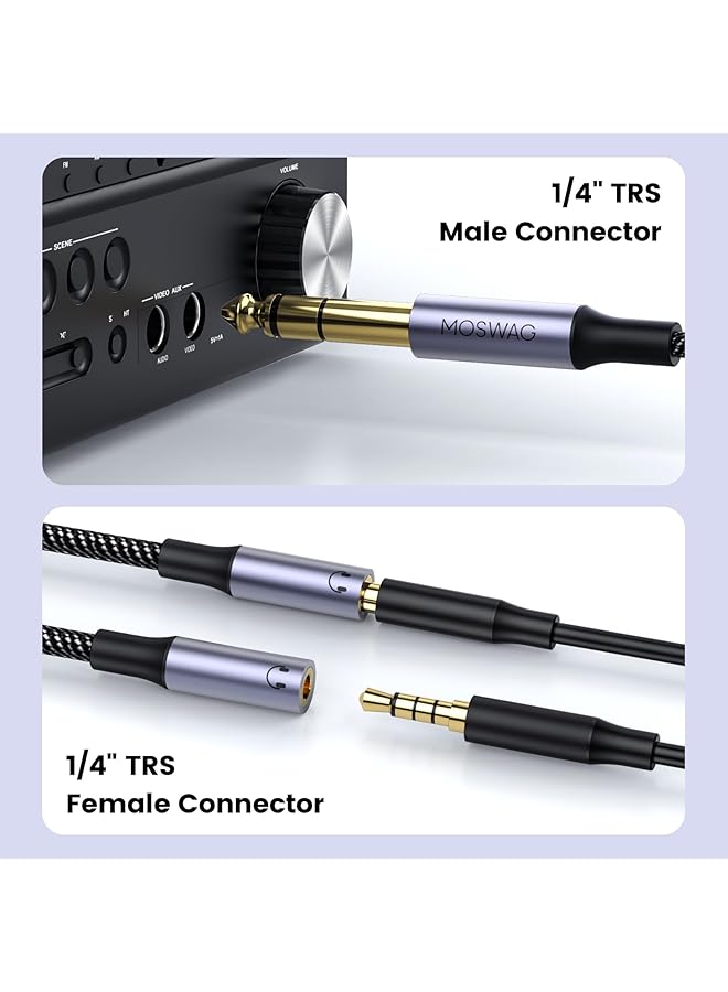 erorex 1 4 Inch Trs To Dual 3.5Mm Female Y Cable 3.5Mm To 1 4 Inch Headphone Adapter Compatible Headphones Amplifiers Home Theater Keyboard Piano Mixer（20Cm 8 Inch） - Image 5