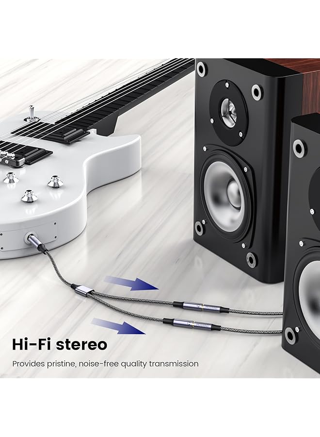 erorex 1 4 Inch Trs To Dual 3.5Mm Female Y Cable 3.5Mm To 1 4 Inch Headphone Adapter Compatible Headphones Amplifiers Home Theater Keyboard Piano Mixer（20Cm 8 Inch） - Image 3