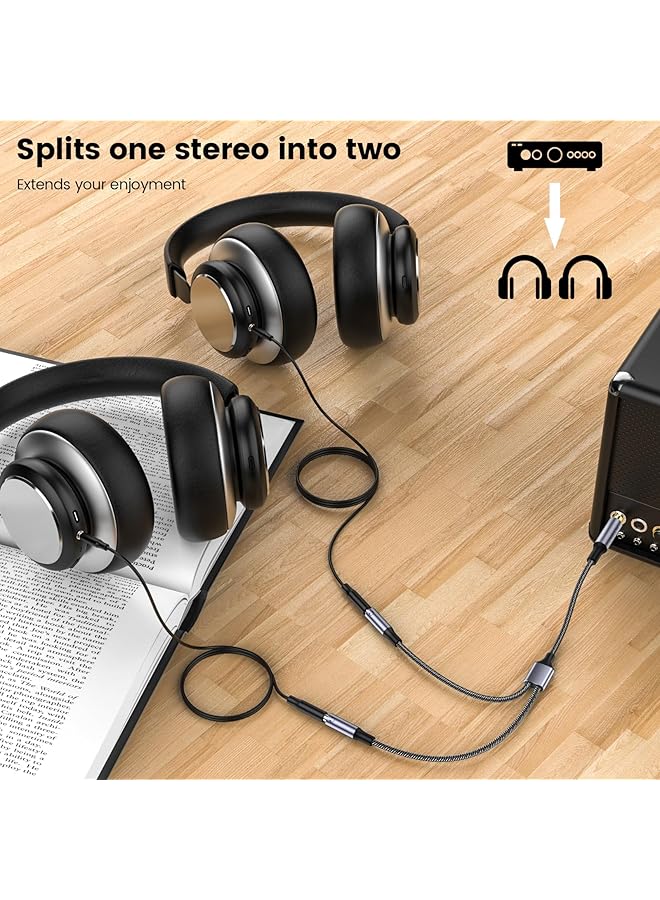 erorex 1 4 Inch Trs To Dual 3.5Mm Female Y Cable 3.5Mm To 1 4 Inch Headphone Adapter Compatible Headphones Amplifiers Home Theater Keyboard Piano Mixer（20Cm 8 Inch） - Image 4