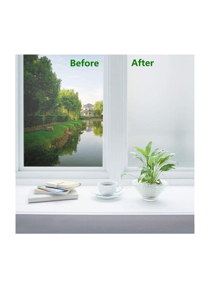 RATSAW Privacy Glass Window Film 45 x 200cm Self Adhesive Frosted Opaque Window Sticker Sunlight Blocker Door Cover ​for Home Office Bathroom  - Image 4