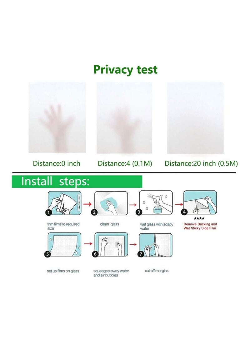 RATSAW Privacy Glass Window Film 45 x 200cm Self Adhesive Frosted Opaque Window Sticker Sunlight Blocker Door Cover ​for Home Office Bathroom  - Image 2